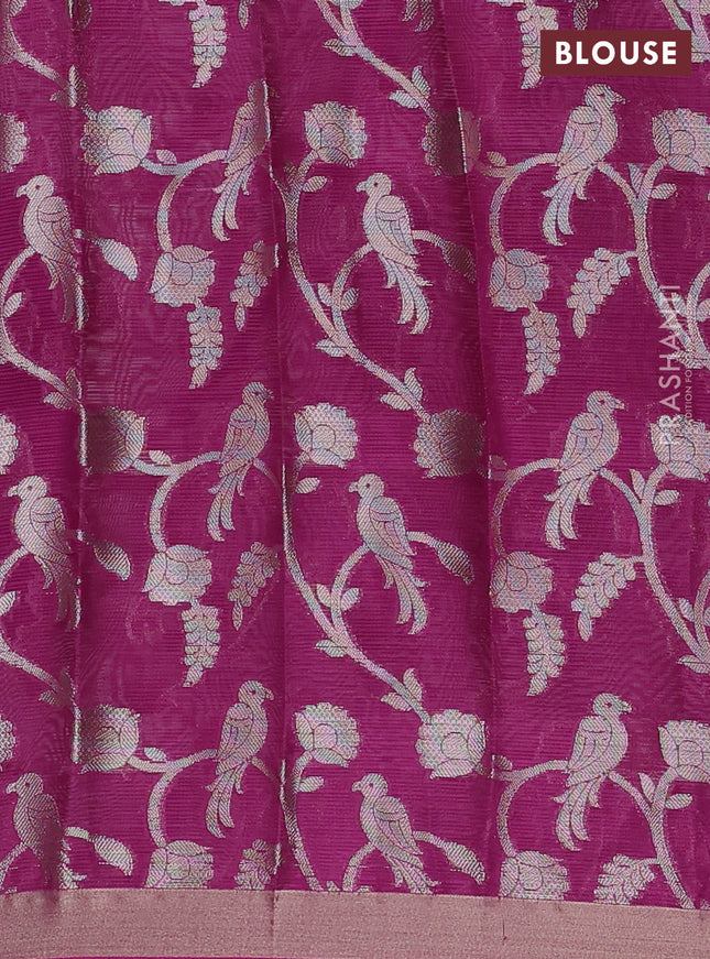 Cotton zari kota unstitched lehenga lavender and purple with zari woven buttas