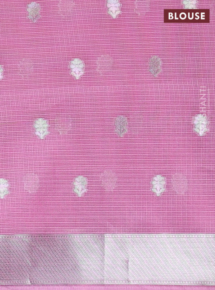 Cotton zari kota unstitched lehenga pastel lavender and light pink with geometric zari weaves & jamdhani weaving