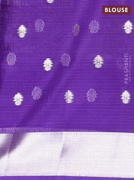 Cotton zari kota unstitched lehenga mustard yellow and blue with silver zari woven geometric buttas