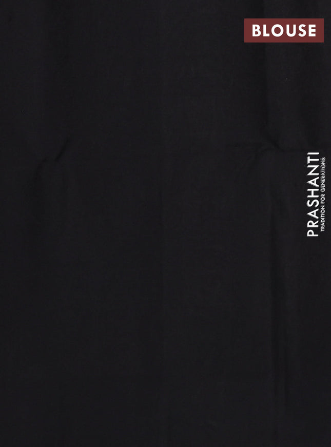 Pure soft silk saree light green and black with allover zari checks & buttas and simple border