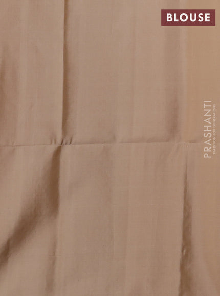 Pure soft silk saree peach pink and sandal with allover zari weaves & buttas and piping border