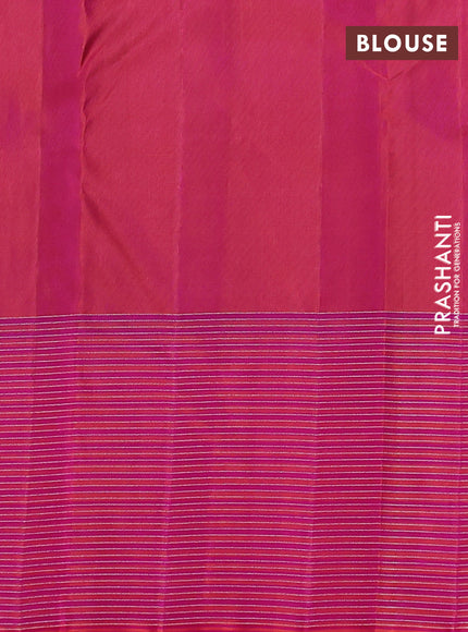 Pure soft silk saree black and pink with allover silver brocade zari weaves and silver zari woven border
