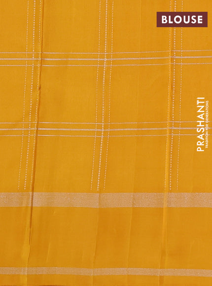 Pure soft silk saree red and yellow with allover zari weaves & buttas and rettapet zari woven border