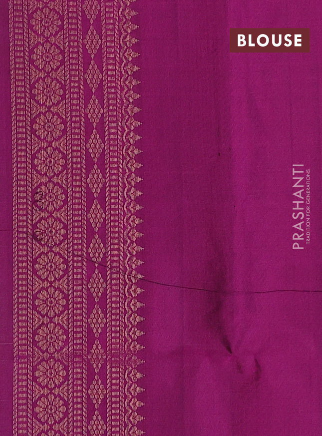 Pure soft silk saree blue and magenta pink with allover zari brocade weaves and piping border