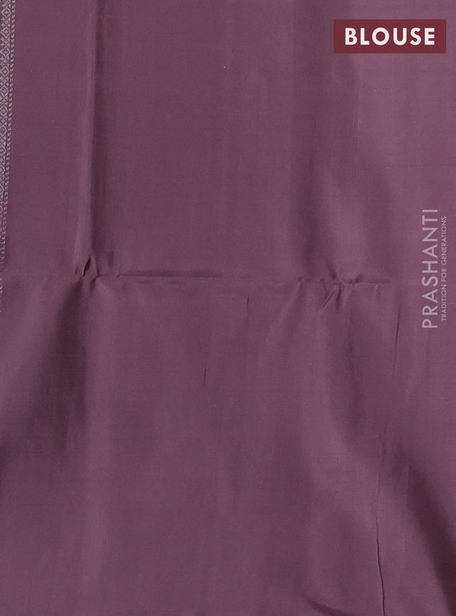 Pure soft silk saree cs blue and pastel purple with allover brocade weaves in borderless style