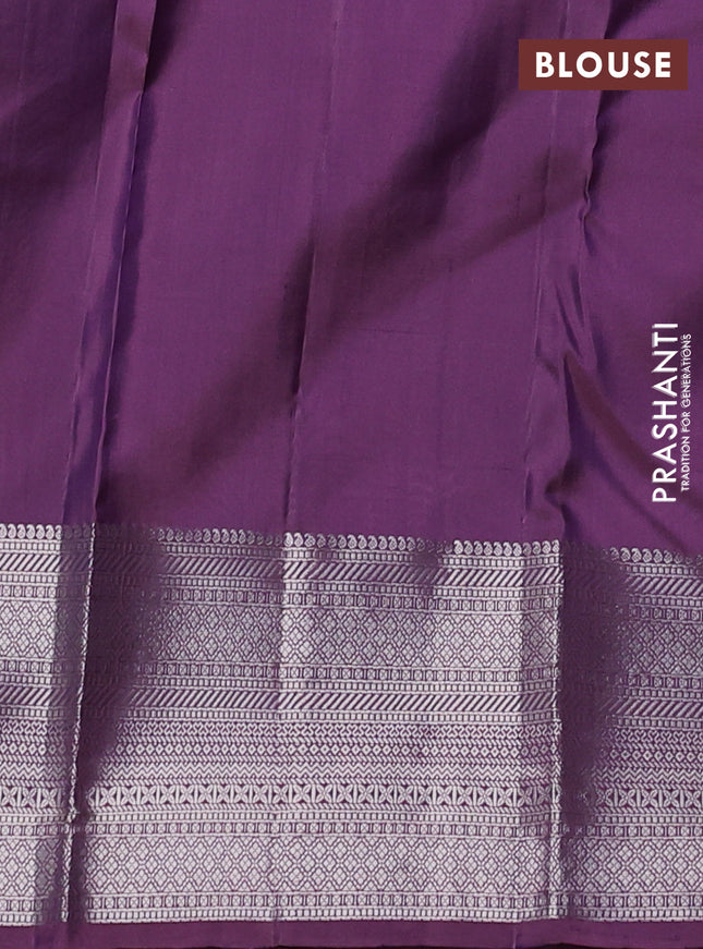 Pure soft silk saree purple with allover zari brocade weaves and zari woven border