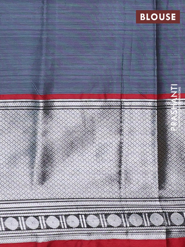 Narayanpet cotton saree grey and maroon with plain body and long zari woven border
