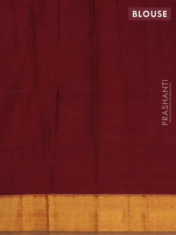 Narayanpet cotton saree deep maroon with plain body and zari woven border