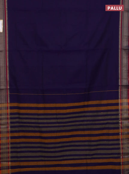 Narayanpet cotton saree violet and pink with plain body and thread woven border