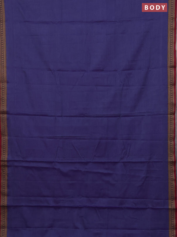 Narayanpet cotton saree greyish blue and pink with plain body and thread woven border