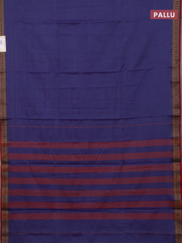 Narayanpet cotton saree greyish blue and pink with plain body and thread woven border