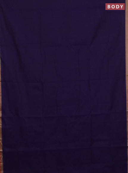 Narayanpet cotton saree violet and dark mustard with plain body and thread woven border