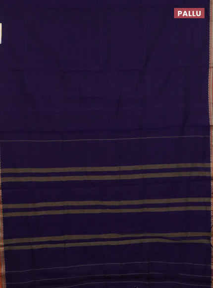 Narayanpet cotton saree violet and dark mustard with plain body and thread woven border