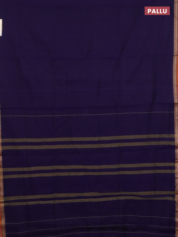 Narayanpet cotton saree violet and dark mustard with plain body and thread woven border