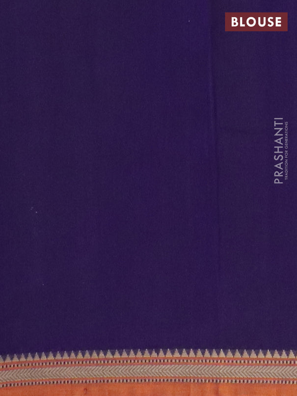 Narayanpet cotton saree violet and dark mustard with plain body and thread woven border