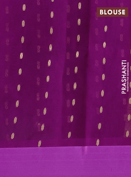 Banarasi organza silk saree purple and lavender with allover zari stripes pattern and zari woven butta border
