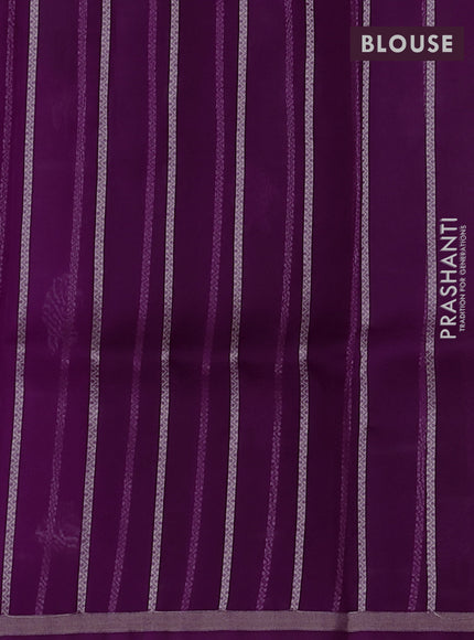 Banarasi organza silk saree purple with allover zari woven buttas and zari woven simple border