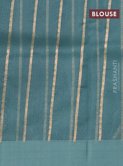 Banarasi organza silk saree pastel grey with zari woven buttas and simple border