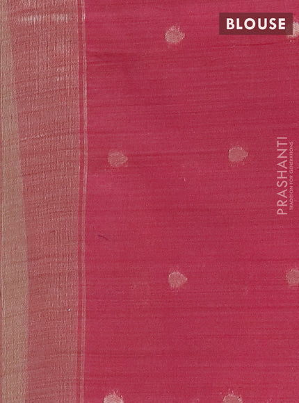 Jamdhani cotton saree pista green and maroon with thread woven buttas and jamdhani pallu