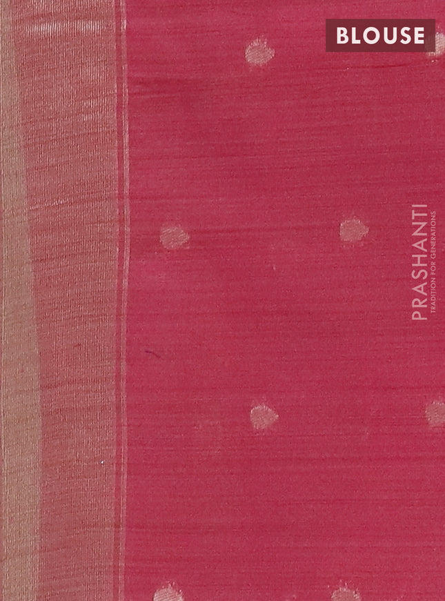 Jamdhani cotton saree pista green and maroon with thread woven buttas and jamdhani pallu