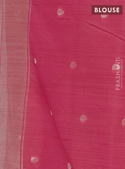 Jamdhani cotton saree beige and maroon with thread woven buttas and jamdhani pallu