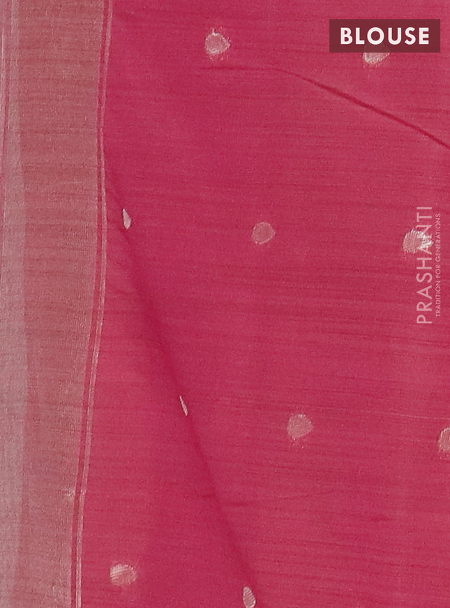 Jamdhani cotton saree beige and maroon with thread woven buttas and jamdhani pallu