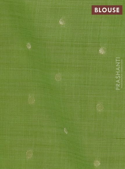 Jamdhani cotton saree sandal and light green with allover thread woven buttas and jamdhani pallu