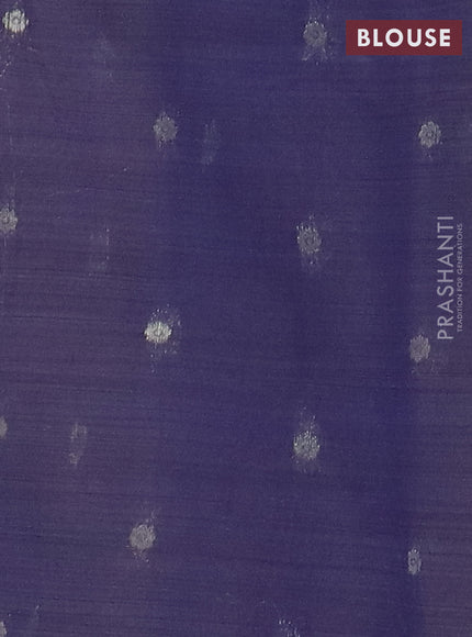 Jamdhani cotton saree mauve pink and navy blue with allover thread woven buttas and jamdhani pallu