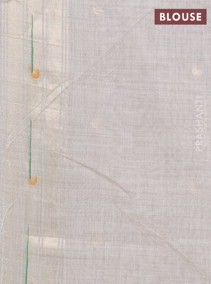 Jamdhani cotton saree beige with thread woven buttas and jamdhani pallu