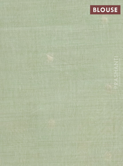 Jamdhani cotton saree pista green with thread woven buttas and jamdhani pallu