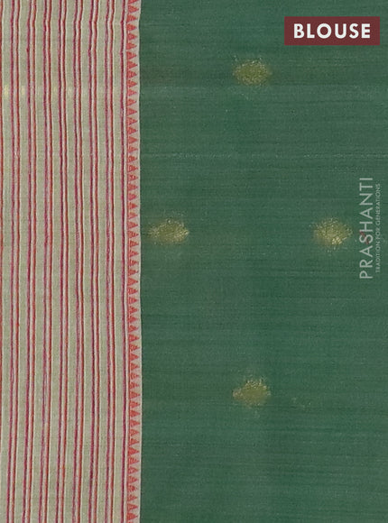 Jamdhani cotton saree pista green and green with allover thread woven buttas and jamdhani pallu
