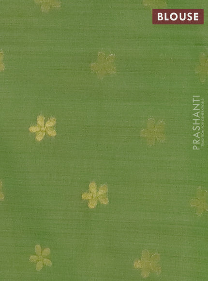 Jamdhani cotton saree beige and light green with allover thread woven buttas and jamdhani pallu