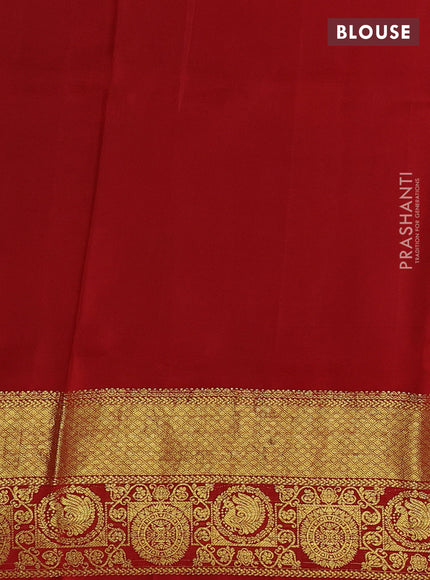 Pure kanchipuram silk saree teal blue and maroon with allover penkalamkari prints and annam zari woven border
