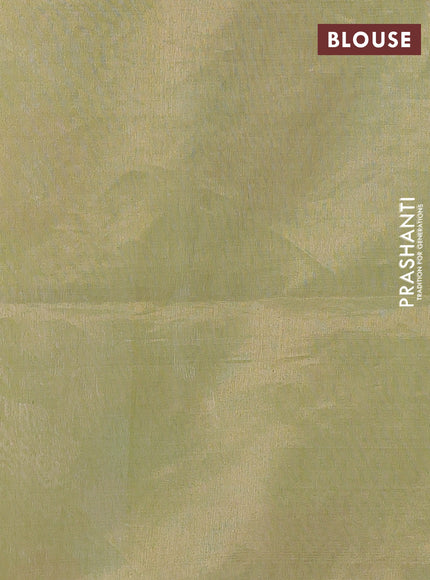 Pure organza silk saree pista green with allover embroidery sequin work