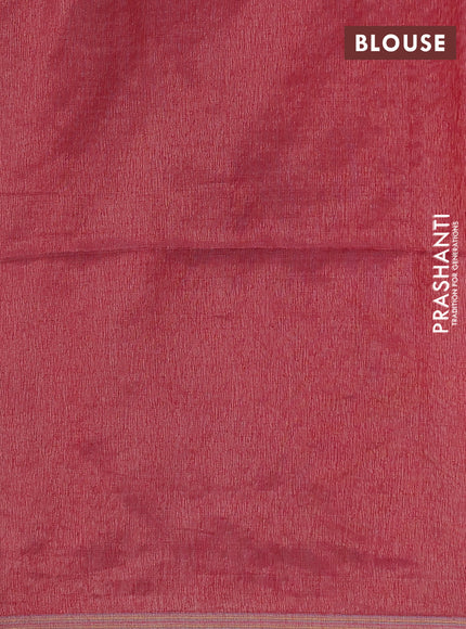 Pure organza silk saree red shade with thread & zari woven buttas and jamdhani pallu