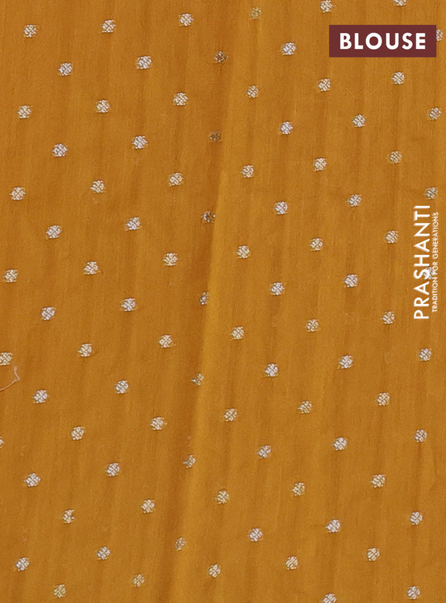 Pure organza silk saree mustard yellow with floral embroidery & pita work