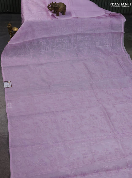 Pure organza silk saree lavender with allover embroidery sequin work