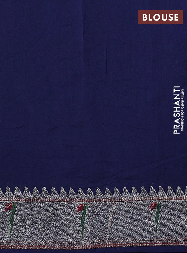 Pure organza silk saree navy blue with allover muniya buttas and muniya butta border