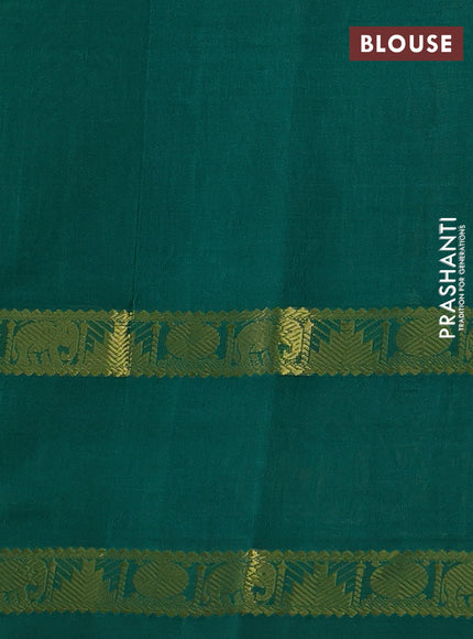 Silk cotton saree yellow and green with allover lakshadeepam pattern and rettapet zari woven border
