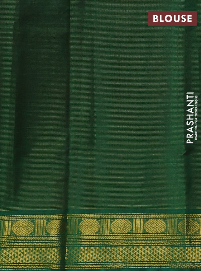 Silk cotton saree pink and green with allover vairosi pattern and zari woven border