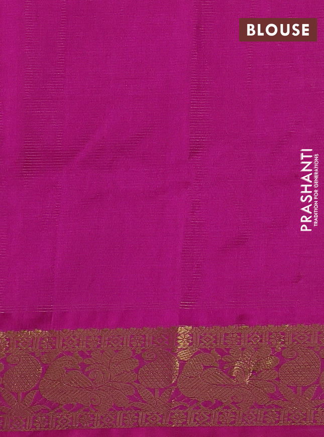 Silk cotton saree sandal and pink with allover vairosi pattern and annam zari woven border