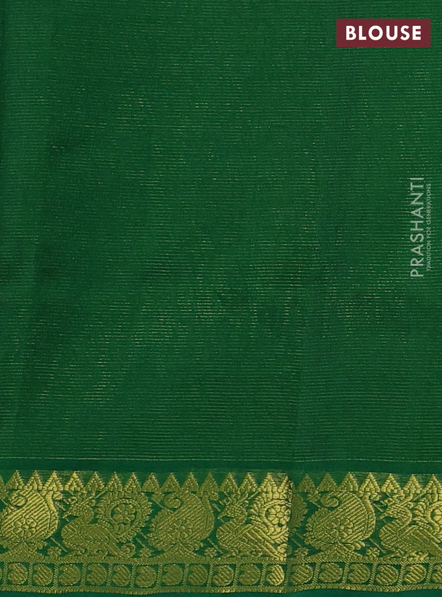 Silk cotton saree pink and green with allover vairosi pattern and annam zari woven border