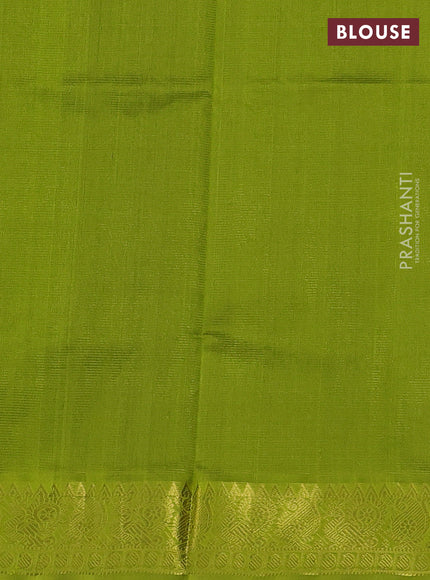 Silk cotton saree black and lime green with allover vairosi pattern and annam zari woven border