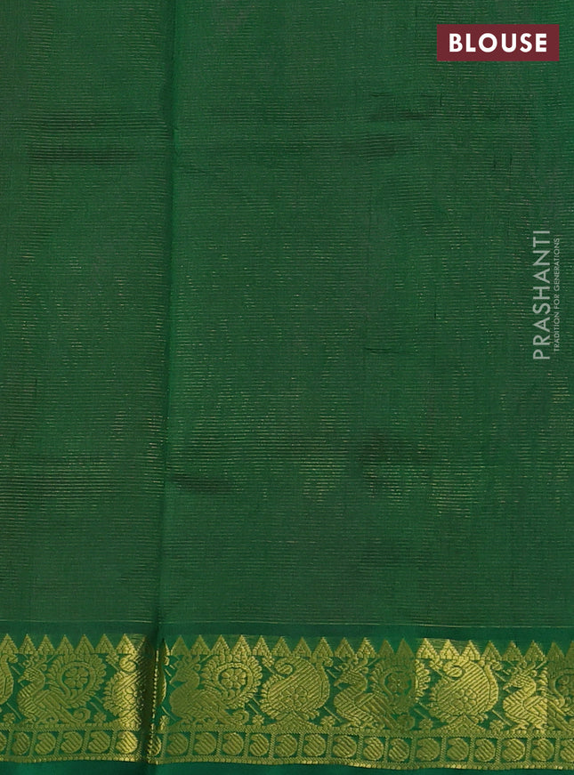 Silk cotton saree pink and green with allover vairosi pattern and annam zari woven border