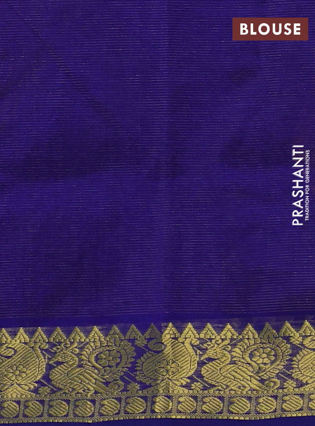 Silk cotton saree mustard yellow and violet with allover vairosi pattern and annam zari woven border