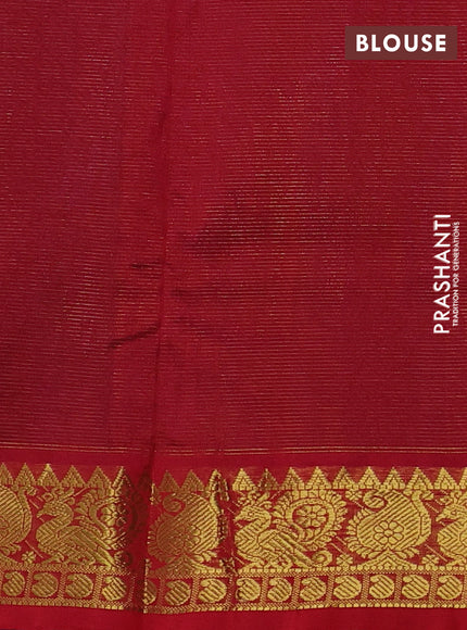 Silk cotton saree violet and red with allover vairosi pattern and annam zari woven border