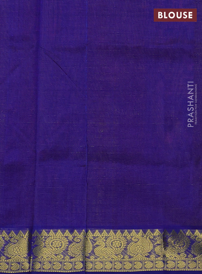 Silk cotton saree maroon and violet with allover vairosi pattern and annam zari woven border