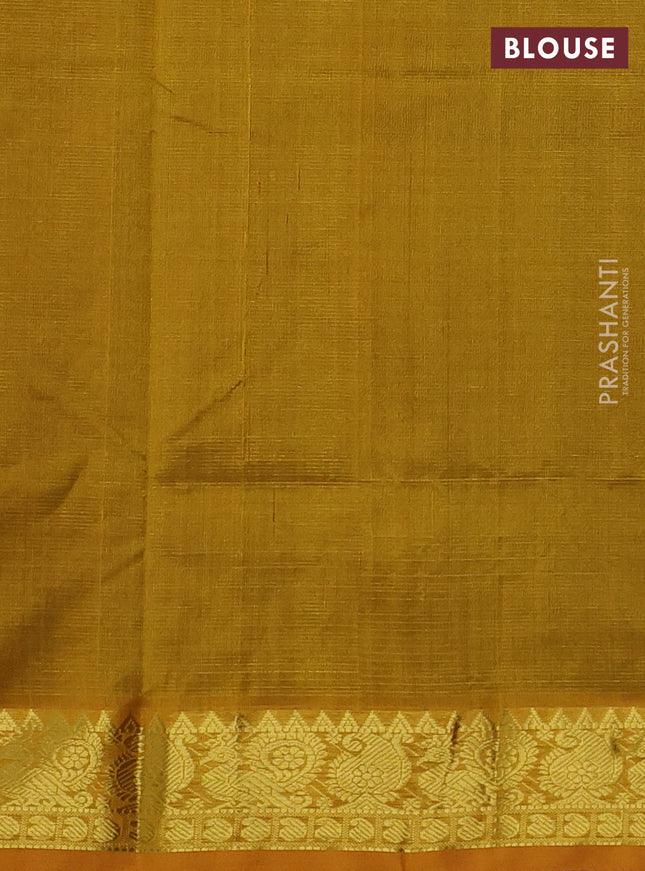 Silk cotton saree black and mustard yellow with allover vairosi pattern and annam zari woven border