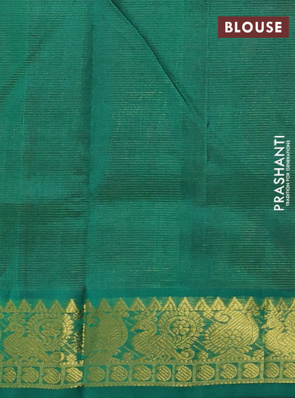 Silk cotton saree purple and green with allover vairosi pattern and annam zari woven border