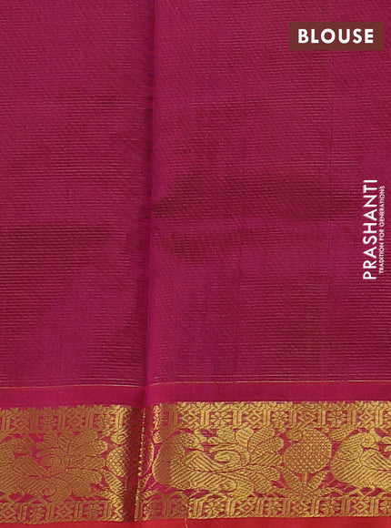 Silk cotton saree black and pink with allover vairosi pattern and annam zari woven border